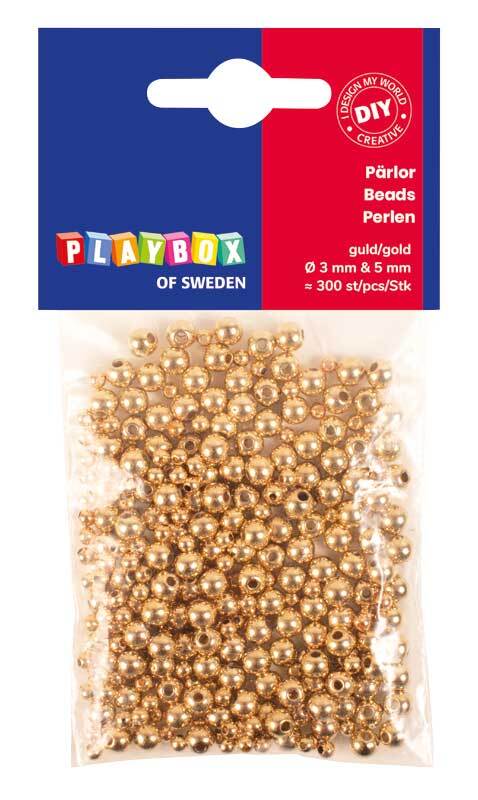 Perles en plastique couleur or, &#xD8; 3 &#x2B; &#xD8; 5 mm