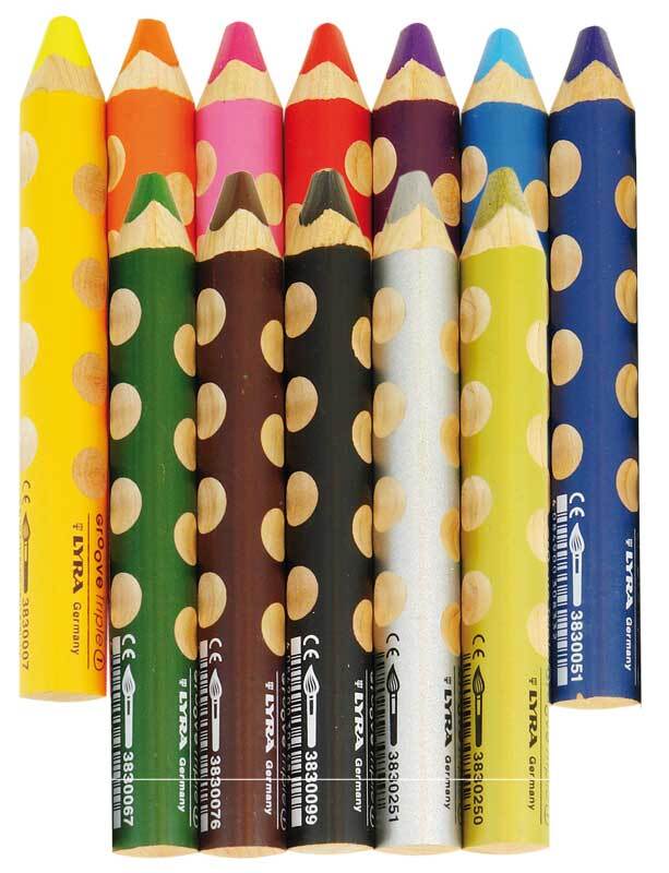 12 Crayons Couleur 3 En 1 Aquarelle Craie Cire Soluble Dans Eau 