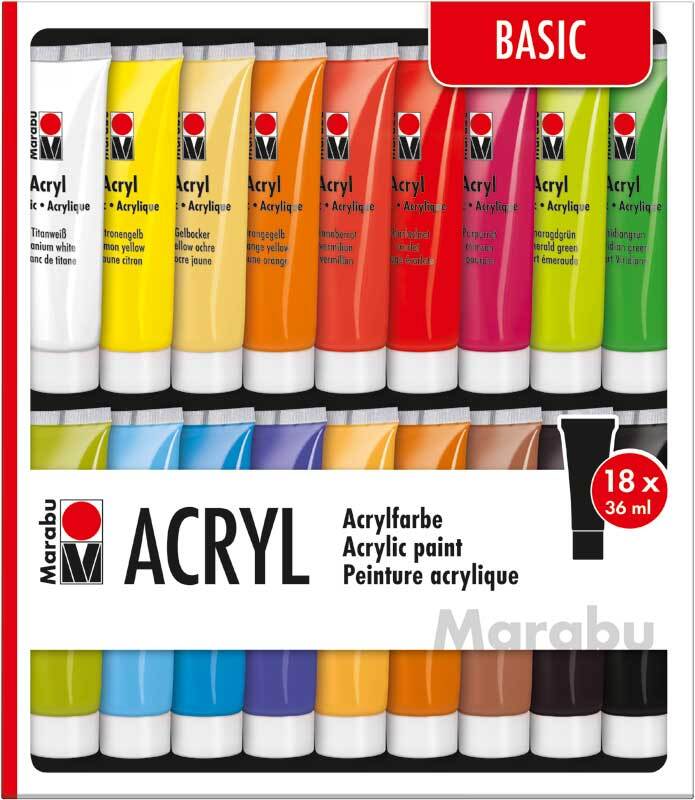 Marabu Set de peinture acrylique - 18 couleurs acheter en ligne