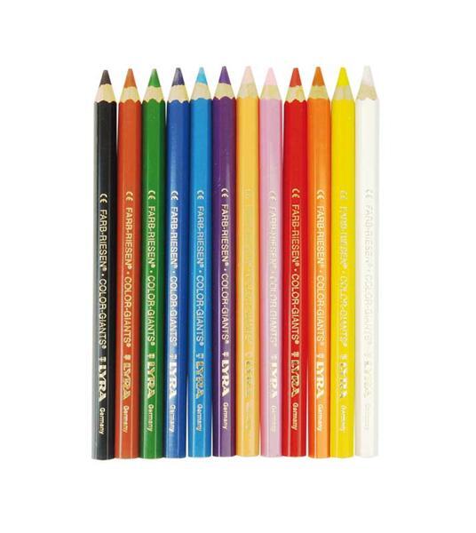 Lyra® crayon de couleur géant - 12 pces, vernis