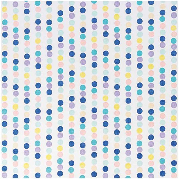 Tissu coton - imprim&#xE9;, lignes de points bleu/lilas