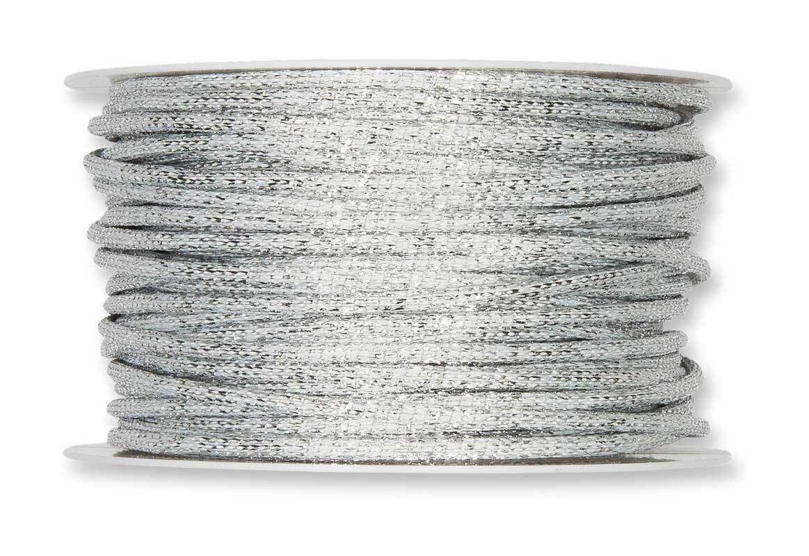 Cordon de fil Lurex - argent, Ø 3 mm